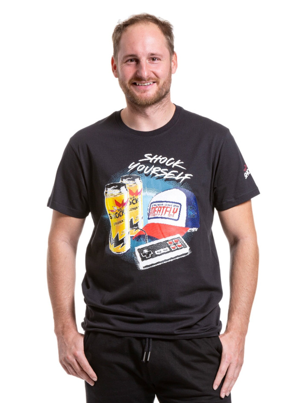 Meatfly pánské tričko Big Shock 8Bit Black | Černá | Velikost S | 100% bavlna
