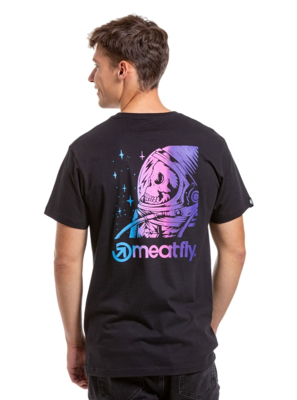 Meatfly pánské tričko Cosmic Black | Černá | Velikost S | 100% bavlna