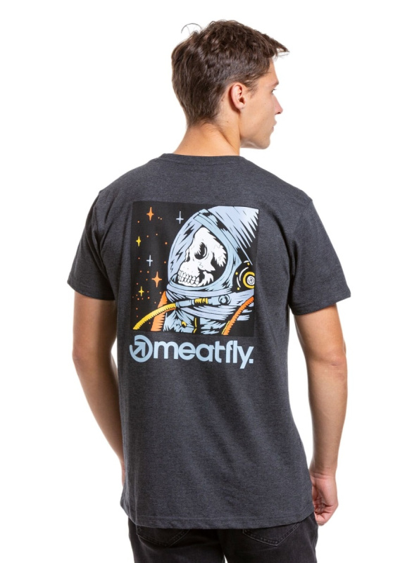 Meatfly pánské tričko Cosmic Charcoal Heather | Šedá | Velikost M | 100% bavlna