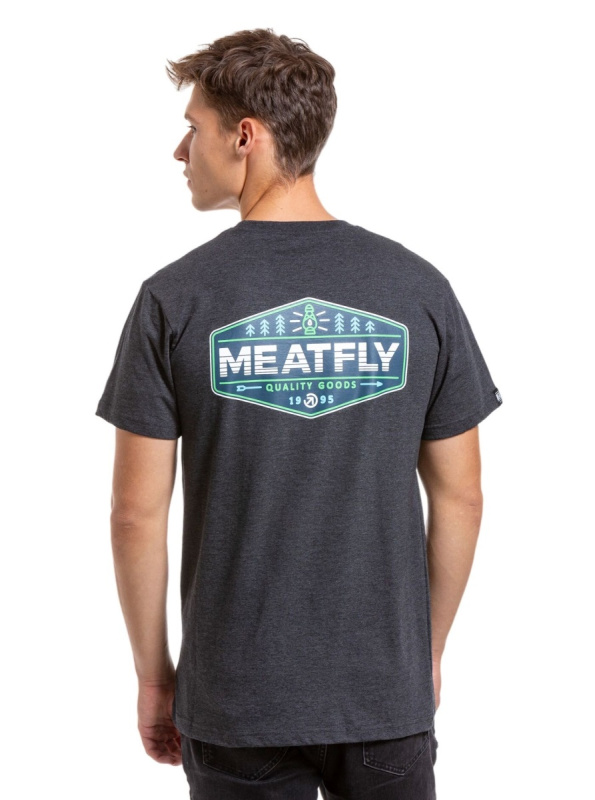 Meatfly pánské tričko Lampy Charcoal Heather | Šedá | Velikost S | 100% bavlna