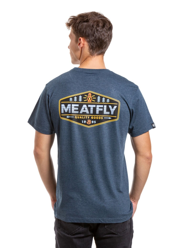 Meatfly pánské tričko Lampy Navy Heather | Modrá | Velikost XXL | 100% bavlna