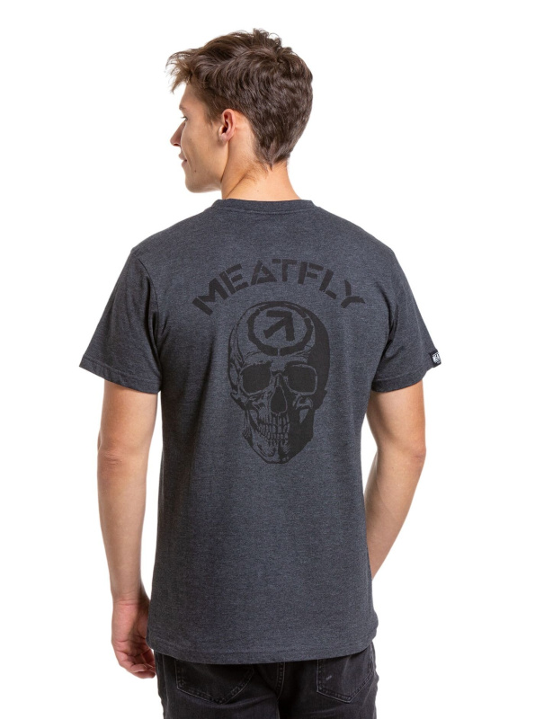 Meatfly pánské tričko Skuller Charcoal Heather | Šedá | Velikost S