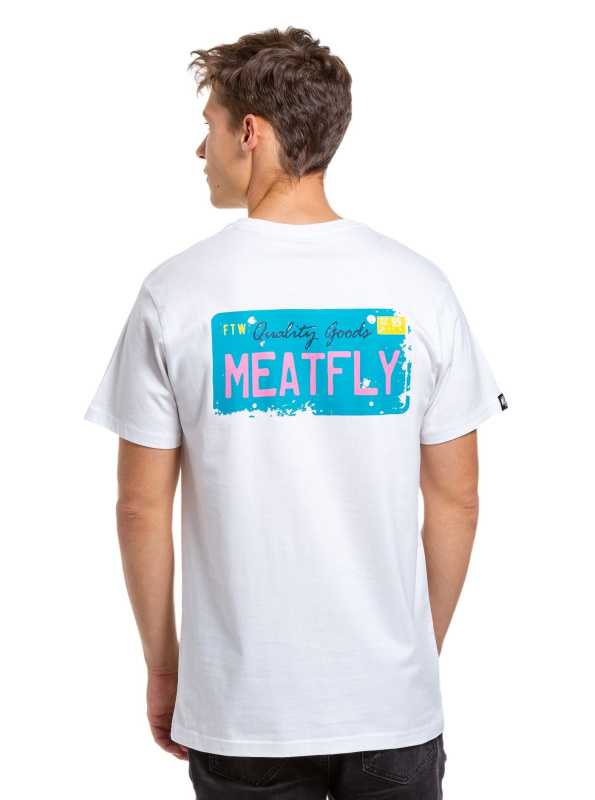 Meatfly pánské tričko Plate White | Bílá | Velikost S