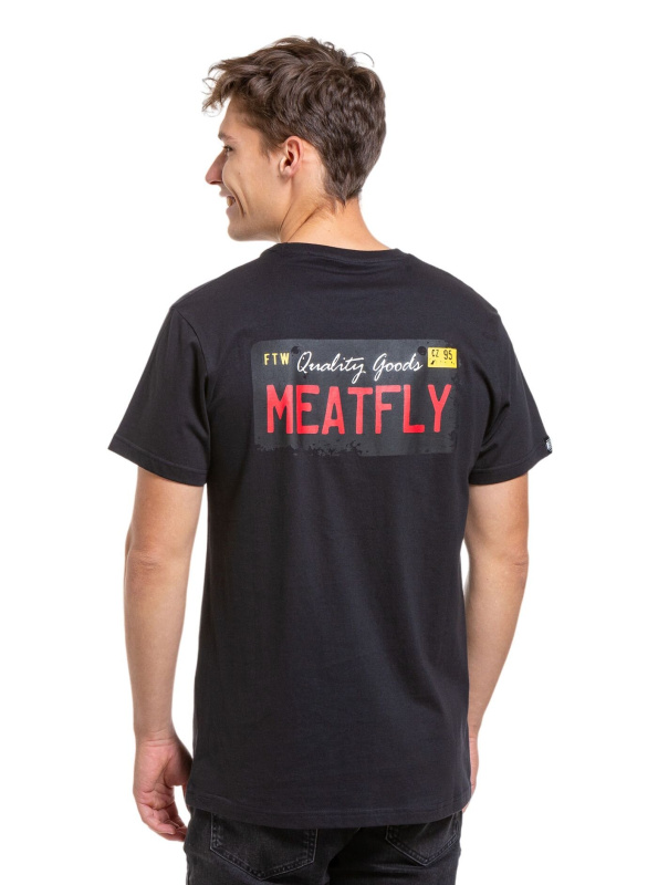 Meatfly pánské tričko Plate Black | Černá | Velikost S