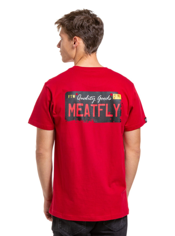 Meatfly pánské tričko Plate Dark Red | Červená | Velikost XXL
