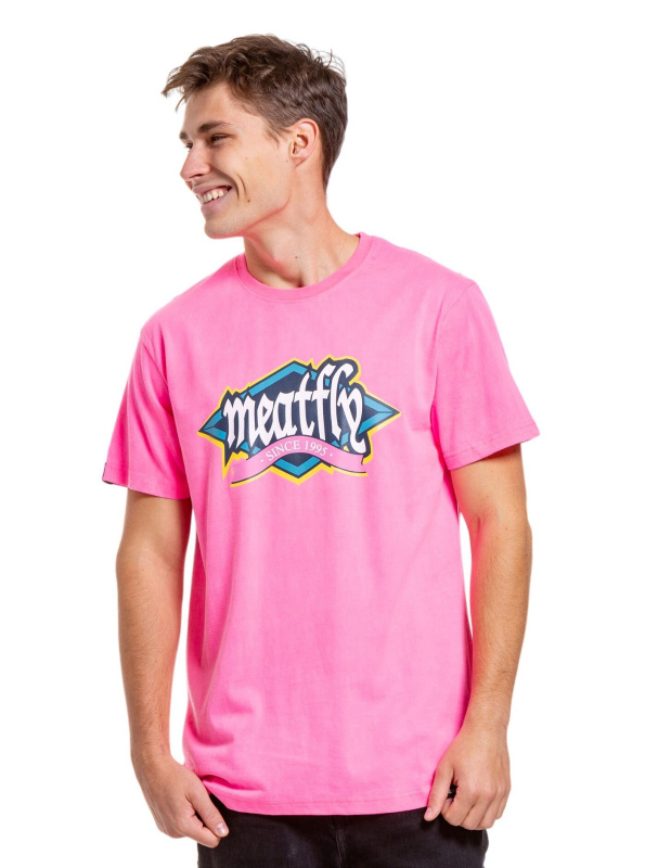 Meatfly pánské tričko Rockit Neon Pink | Růžová | Velikost XXL