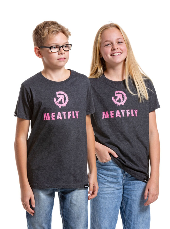 Meatfly dětské tričko Melty Charcoal Heather | Šedá | Velikost 146 | 100% bavlna