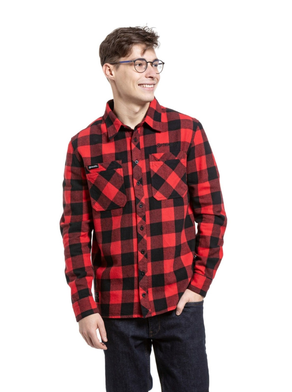 Meatfly pánská košile Hunt 2.0 Premium Red | Červená | Velikost XXL | 100% bavlna