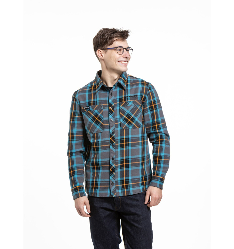 Meatfly pánská košile Hunt 2.0 Premium Turquoise | Modrá | Velikost XL | 100% bavlna