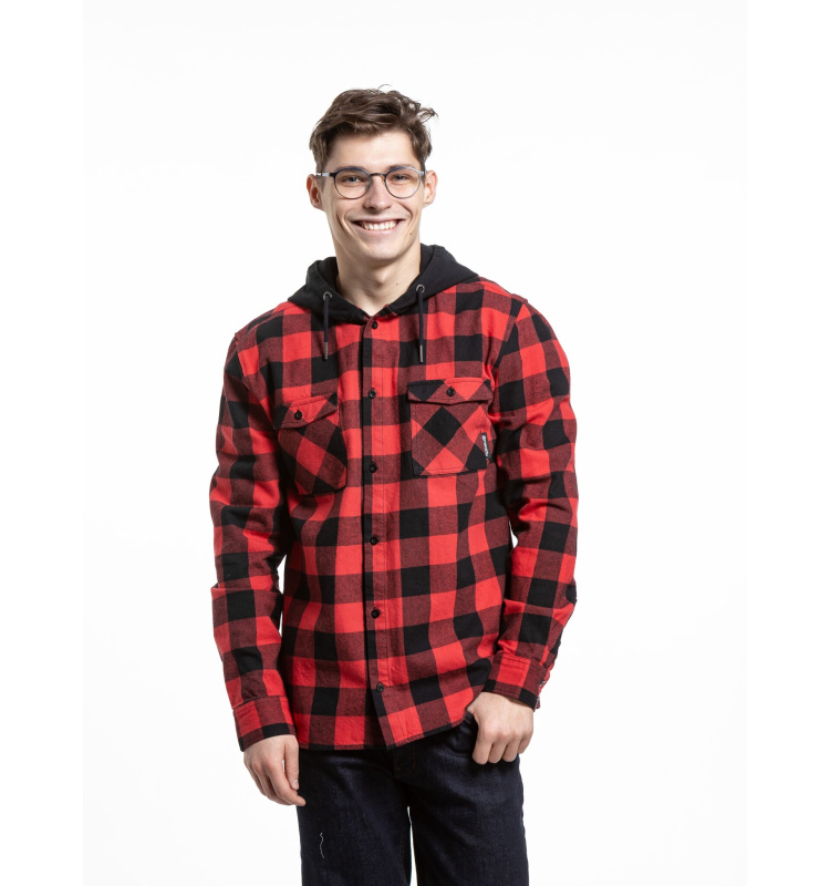 Meatfly pánská košile Mike Premium Red | Červená | Velikost M | 100% bavlna