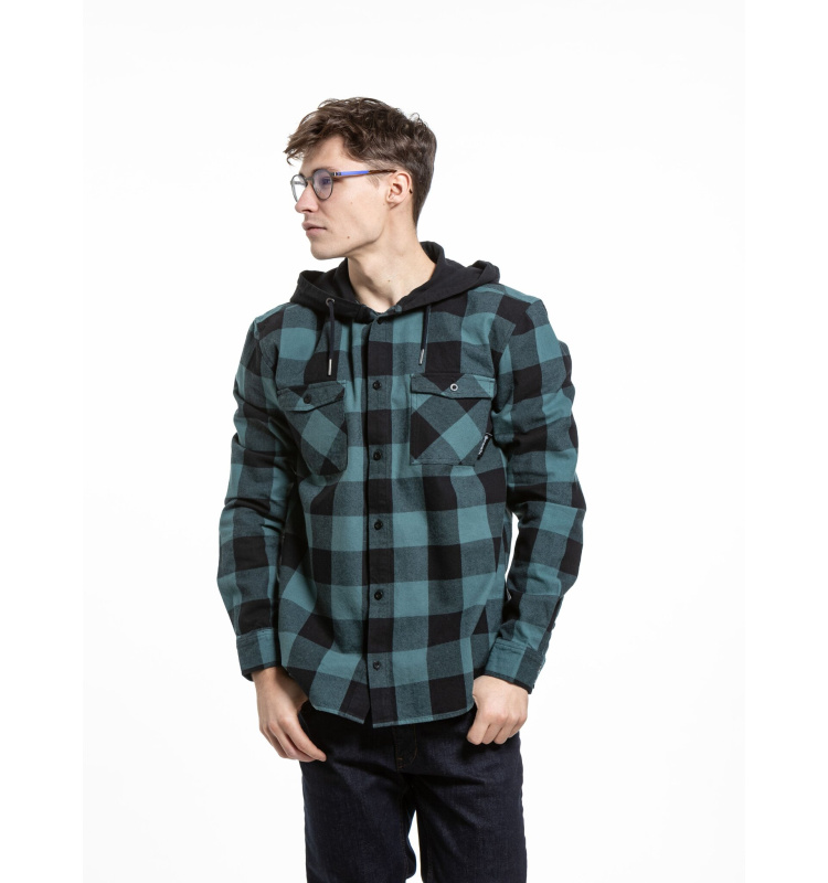 Meatfly pánská košile Mike Premium Sea Green | Zelená | Velikost M | 100% bavlna