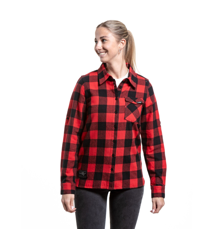 Meatfly dámská košile Olivia 2.0 Premium Red | Červená | Velikost M | 100% bavlna