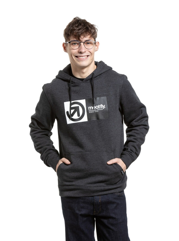 Meatfly pánská mikina Spencer Charcoal Heather | Šedá | Velikost XXL
