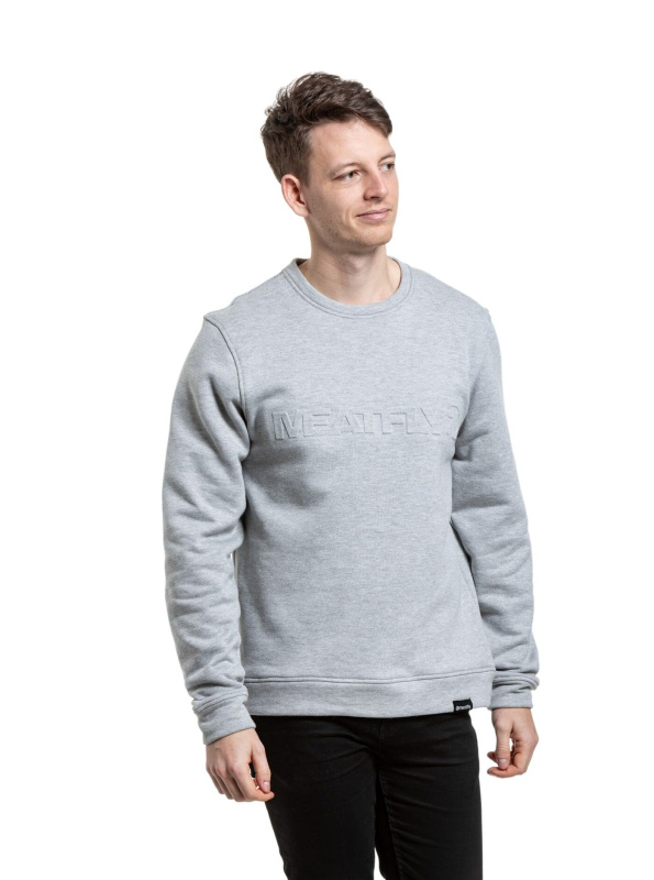 Meatfly pánská mikina Luke Crewneck Grey Heather | Šedá | Velikost S