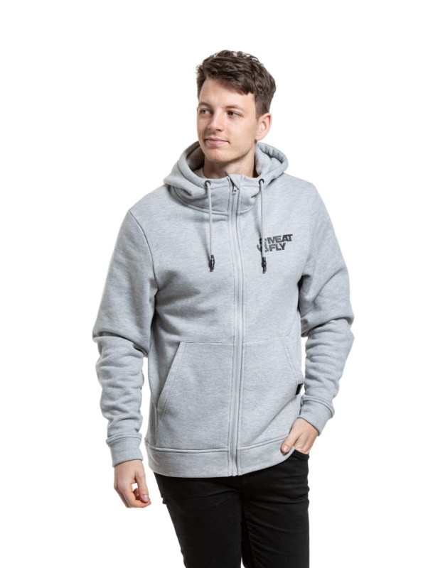 Meatfly pánská mikina Cooper Grey Heather | Šedá | Velikost XXL