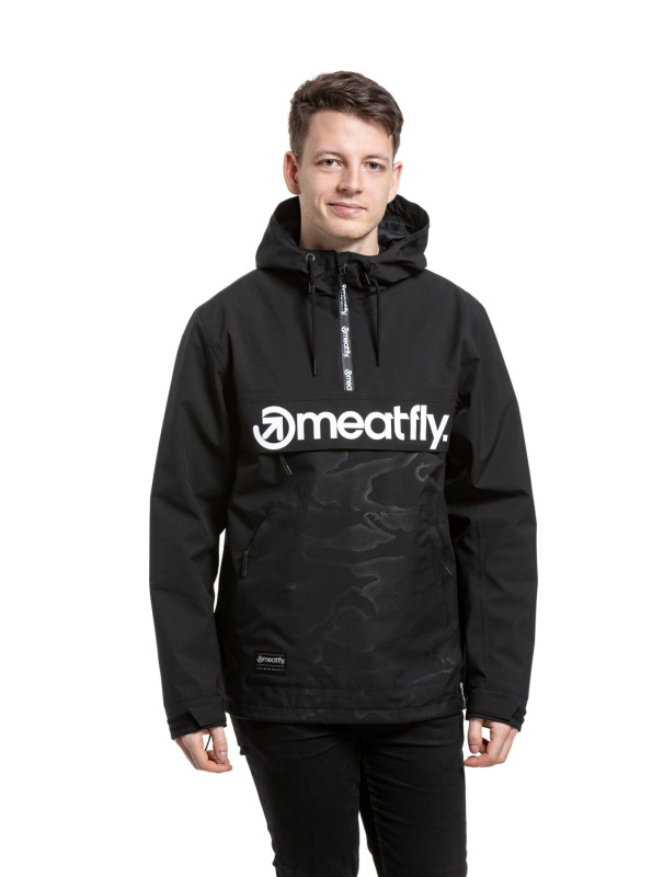 Meatfly pánská street bunda Garen Morph Black Emboss | Černá | Velikost XL