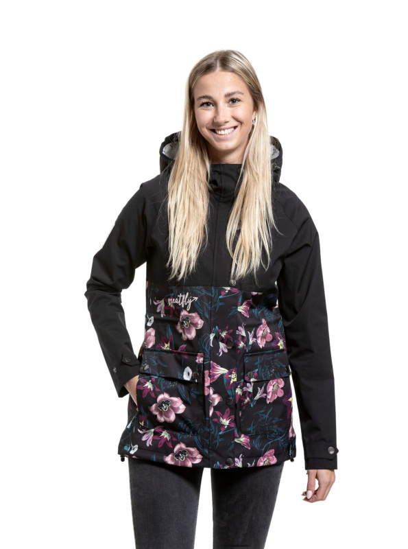 Meatfly dámská street bunda Xita Hibiscus Black | Květy | Velikost S
