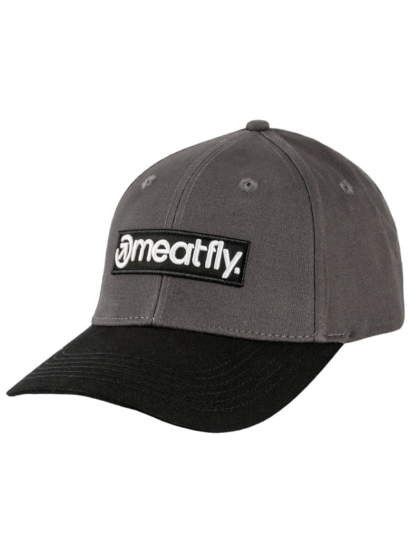 Meatfly kšiltovka Wayne Flexfit Grey / Black Basic Logo | Černá | Velikost One Size