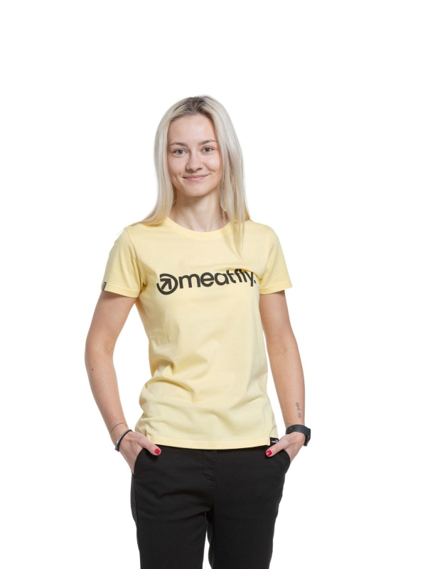 Meatfly dámské tričko Ladies MF Logo Light Yellow | Žlutá | Velikost M | 100% bavlna