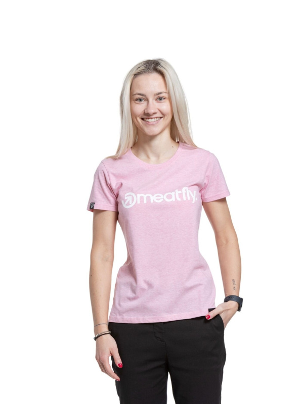 Meatfly dámské tričko Ladies MF Logo Pink Heather | Růžová | Velikost L