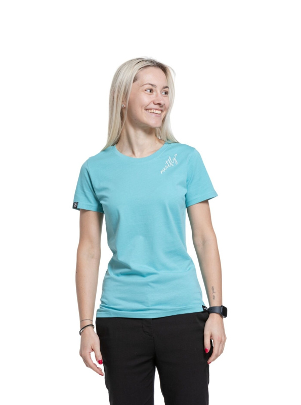 Meatfly dámské tričko Lara Mint | Modrá | Velikost L | 100% bavlna