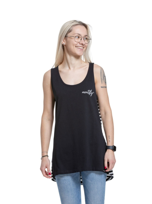 Meatfly dámské tílko Zoe White Stripes | Bílá | Velikost L | 100% bavlna