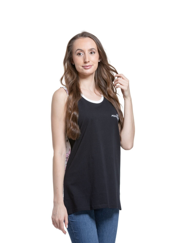 Meatfly dámské tílko Rea Blossom White/Black | Bílá | Velikost L | 100% bavlna