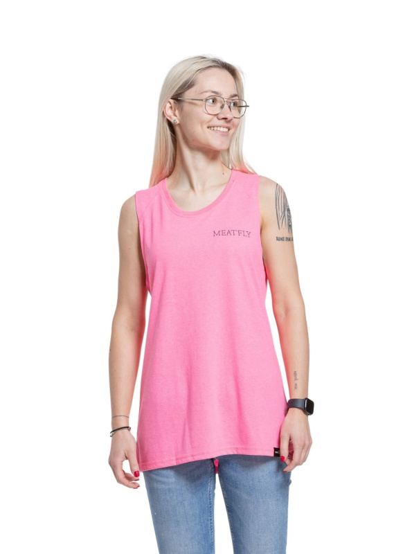 Meatfly dámské tílko Rea Neon Pink | Růžová | Velikost S | 100% bavlna
