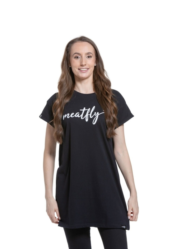 Meatfly dámské šaty Senna Logo Black | Černá | Velikost M | 100% bavlna