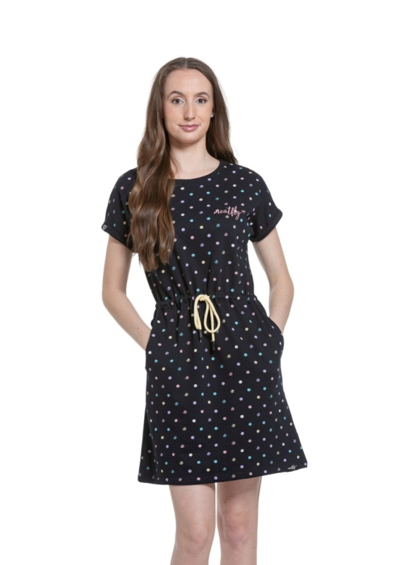 Meatfly dámské šaty Lottie Dusty Color Dots | Puntíky | Velikost S | 100% bavlna