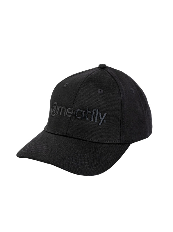Meatfly kšiltovka Brand Flexfit Black / Black | Černá | Velikost One Size