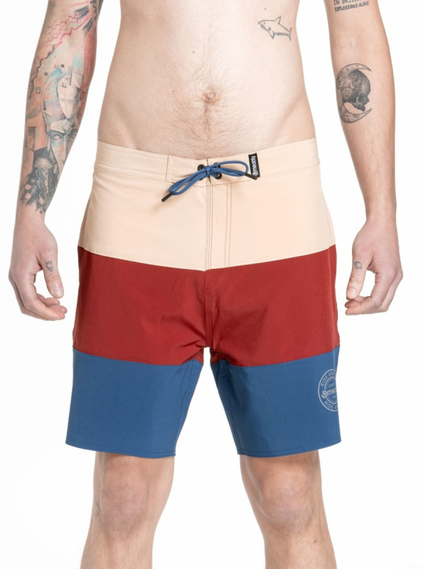 Meatfly pánské plavky Ernie Boardshorts 19" Navy / Latte | Modrá | Velikost XL