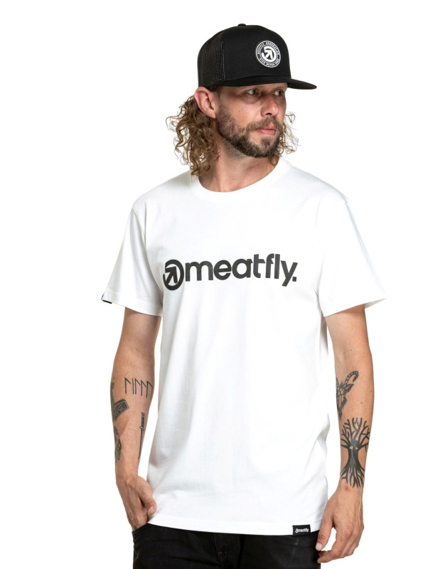 Meatfly pánské tričko Joe White/Black | Černá | Velikost XL | 100% bavlna
