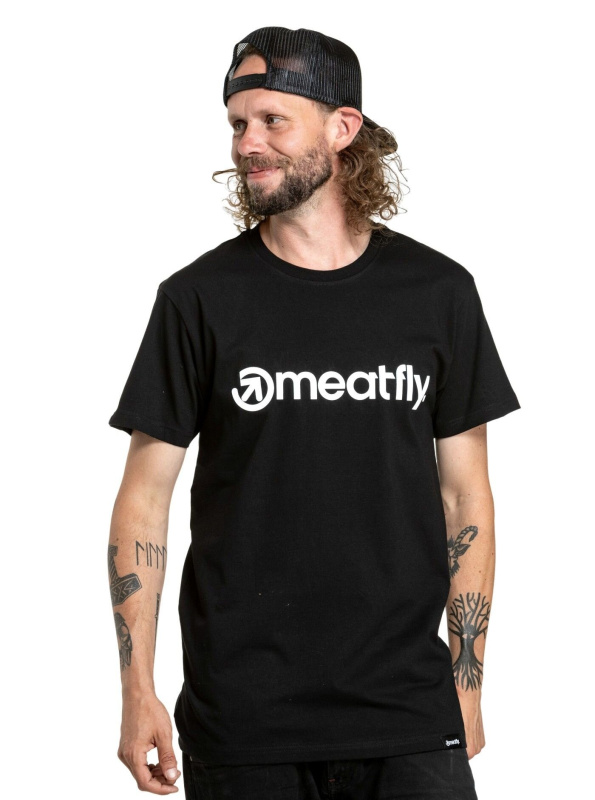 Meatfly pánské tričko Joe Black/White | Černá | Velikost L | 100% bavlna