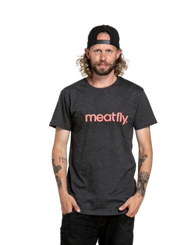 Meatfly pánské tričko Joe Red/Charcoal Heather | Červená | Velikost XL