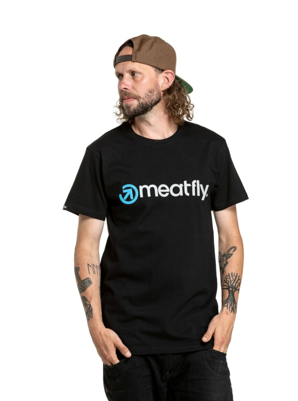 Meatfly pánské tričko Joe Grey/Black | Černá | Velikost XXL | 100% bavlna