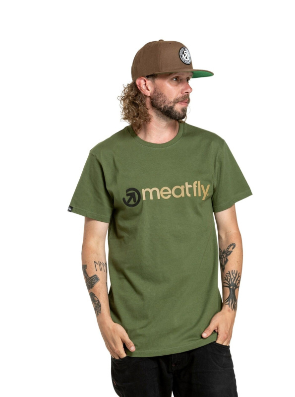 Meatfly pánské tričko Joe Olive | Zelená | Velikost XL | 100% bavlna