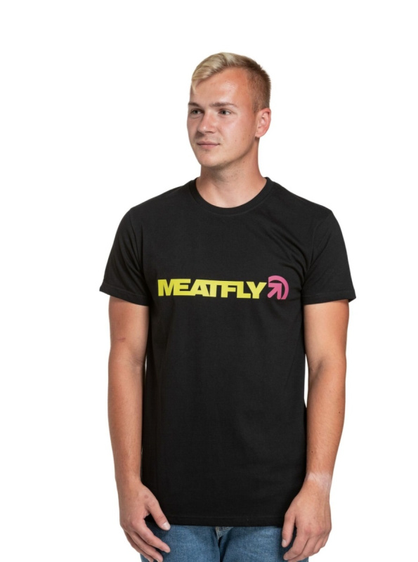 Meatfly pánské tričko Logex Lime/Black | Žlutá | Velikost XXXL | 100% bavlna