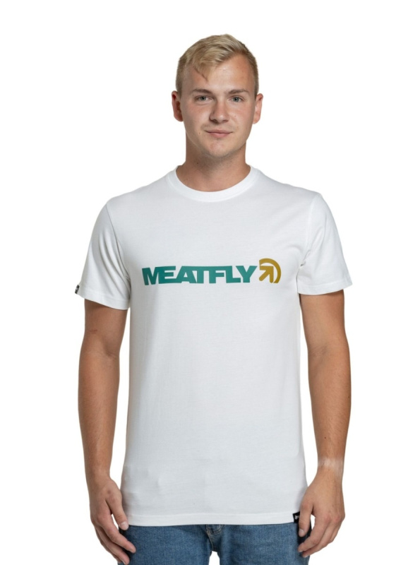 Meatfly pánské tričko Logex White | Bílá | Velikost XL | 100% bavlna