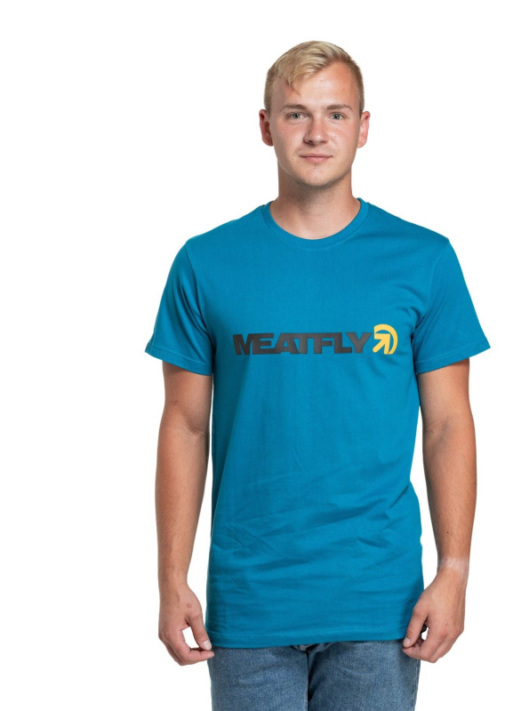 Meatfly pánské tričko Logex Funky Blue | Modrá | Velikost XXXL | 100% bavlna