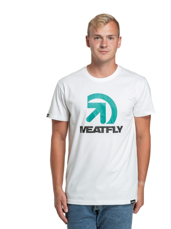 Meatfly pánské tričko Dais White | Bílá | Velikost XL | 100% bavlna