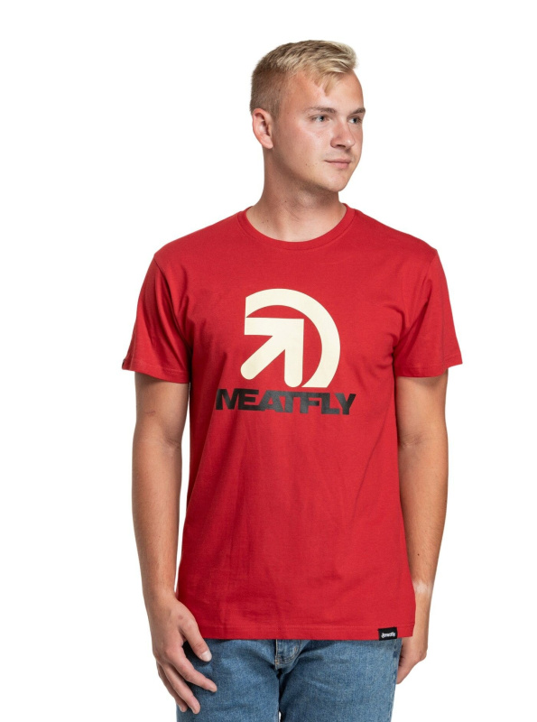 Meatfly pánské tričko Dais Dark Red | Červená | Velikost XL | 100% bavlna