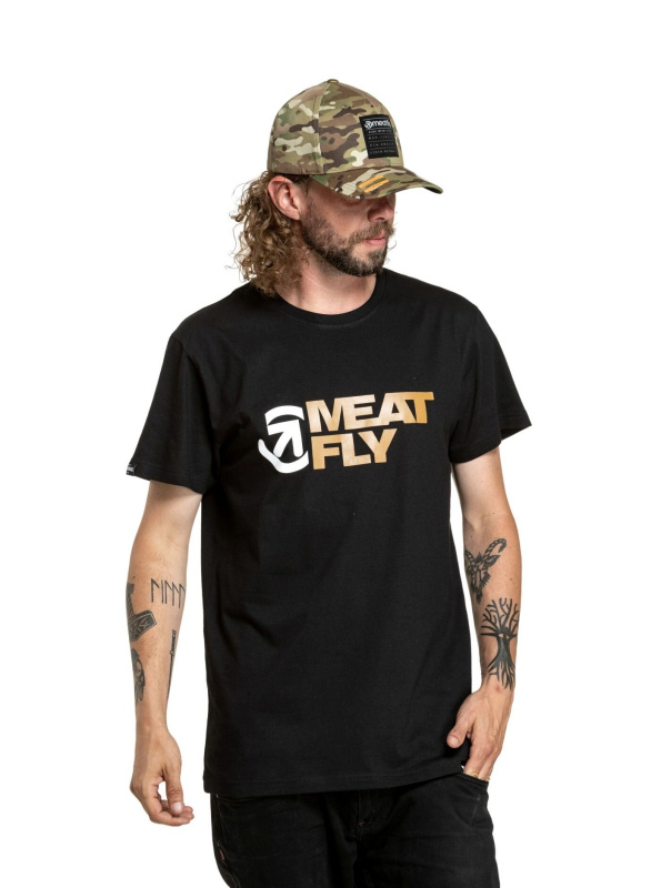 Meatfly pánské tričko Revital Brown/Black | Hnědá | Velikost L | 100% bavlna