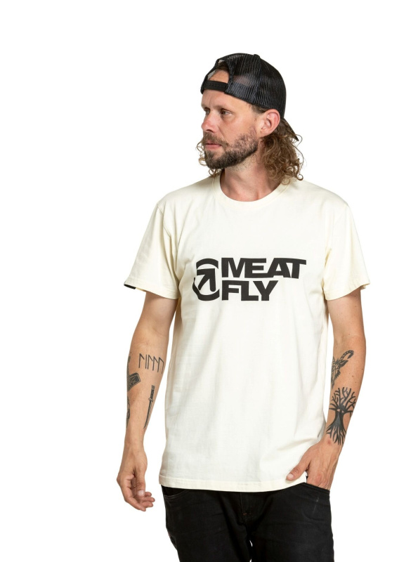 Meatfly pánské tričko Revital Cream | Bílá | Velikost XL | 100% bavlna