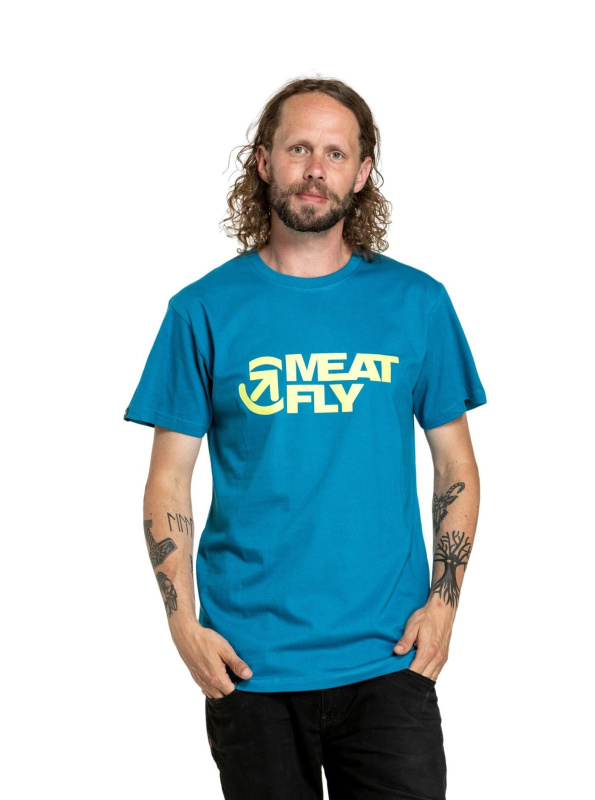 Meatfly pánské tričko Revital Funky Blue | Modrá | Velikost XXL | 100% bavlna