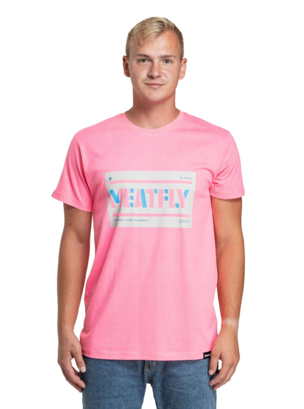 Meatfly pánské tričko Rele Neon Pink | Růžová | Velikost XS | 100% bavlna