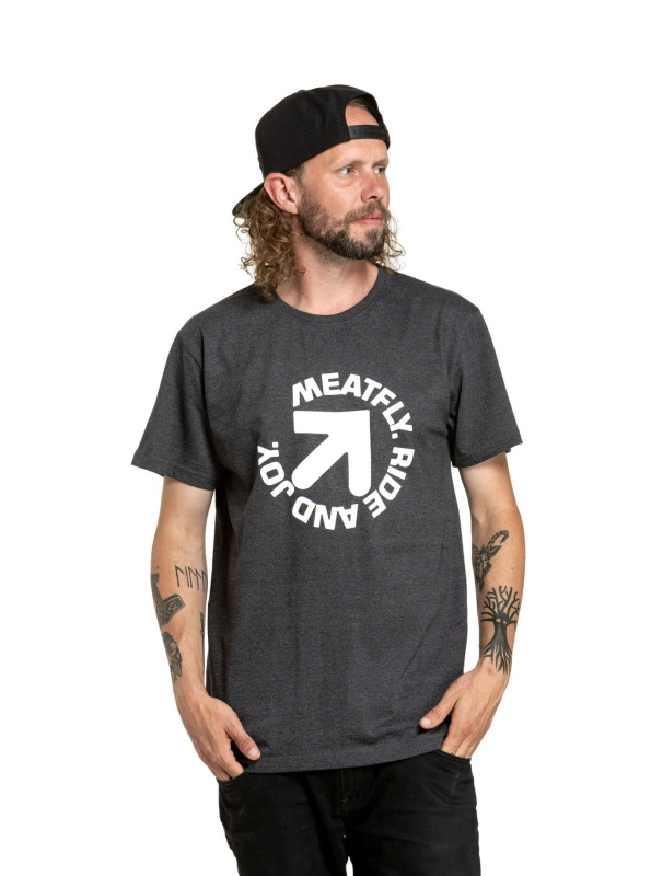Meatfly pánské tričko Arrow Charcoal Heather | Šedá | Velikost XXL