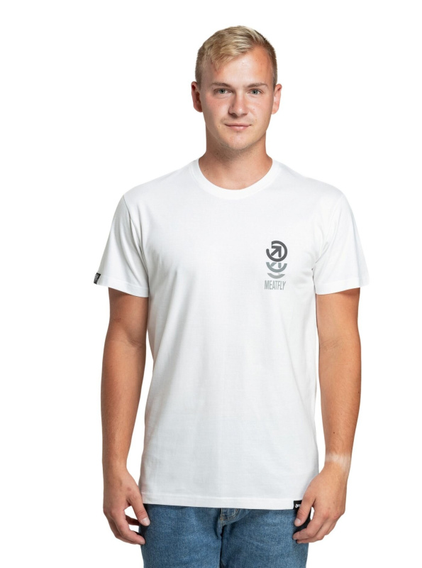 Meatfly pánské tričko Phase White | Bílá | Velikost XL | 100% bavlna