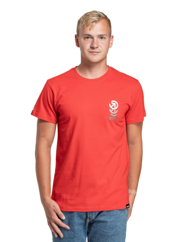Meatfly pánské tričko Phase Bright Red | Červená | Velikost XXL | 100% bavlna