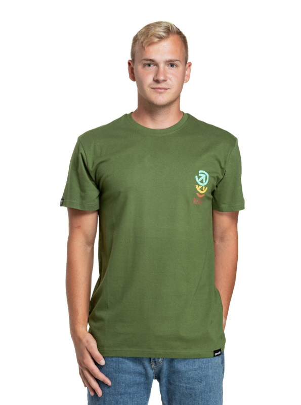 Meatfly pánské tričko Phase Olive | Zelená | Velikost XXXL | 100% bavlna
